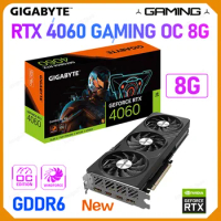 New RTX 4060 Gaming Video Card GIGABYTE GeForce RTX 4060 GAMING OC 8G GDDR6 Graphics Card PCI-E 4.0 Triple Fans 17000 MHz GPU