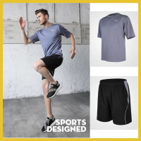 Hens Stelan Baju Olahraga Lengan Pendek & Celana Pendek Sport Pria(LDP-CDL)