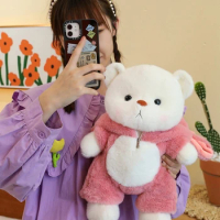 Cute Knuckle Bear Doll Clothes Removable Cream Bear Teddy Bear Plush Toy Doll Children's Toy Birthday Gift