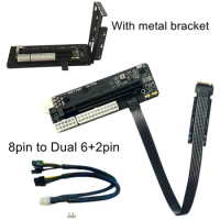 Laptop M.2 M-Key to PCIe X16 4.0 eGPU Adapter for NVME External Graphics Cards Dock Gen4 Video Card NUC GPU Holder Metal Bracket