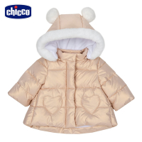 chicco-灰色雪季-連帽毛絨防風雙面外套