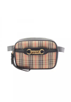 Burberry Pre-Loved Burberry Check link bum bag waist bag body bag canvas leather beige black