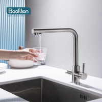 Boonion SUS304 Stainless steel kitchen faucet Hot and cold faucet Clean water Direct drinking faucet Pull faucet