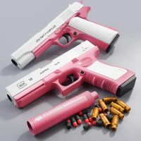 2024 M1911 Glock Soft Bullet Toy Gun Foam Ejection Toy Foam Darts Christmas Gift Airsoft Gun With Silencer For Kid Adult New 6+