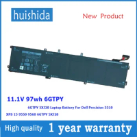 11.4V 97wh 6GTPY New Laptop Battery for Dell Precision 5510 5520 5530 XPS 15 9550 9560 9570 7590 5XJ28 H5H20 series