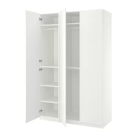 PAX/FORSAND 衣櫃/衣櫥組合, 白色/白色, 150x60x236 公分