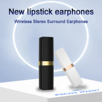 Women Bluetooth 5.0 True Wireless Earbuds Creative Lipstick Shape Waterproof Earphone Volume Control TWS Headphone for Phone