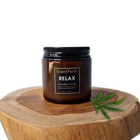 เทียนหอมไขถั่วเหลือง อโรม่า กลิ่นกัญชา Cannabis Soy Candle ผสม น้ำมัน CBD Oil และเชียบัตเตอร์ - 2 In