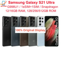 Samsung Galaxy S21 Ultra 5G G998U1 6.8" ROM 128/256/512GB RAM 12/16GB Snapdragon NFC Octa Core Original Unlocked Cell Phone