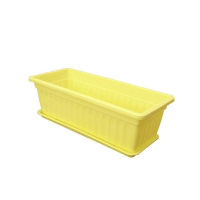加厚長方形膠花盆(黃色 含托盤-大號50x20x14cm)#DADADI#Y22-02175 