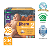 Libero麗貝樂 Comfort 黏貼型嬰兒紙尿褲/尿布 2號(NB-2 34片x6包/箱購)