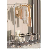 多功能衣帽架 晾衣架 簡約掛衣櫃 曬衣架【黑白】不鏽鋼-免安裝摺疊-三翅防風-可升降 【大】