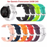 20mm Smart Watch Band Sport Soft Silicone Replacement Watch Strap for Garmin Forerunner 245/245M Smartwatch Wristband