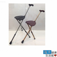 海夫健康生活館 防滑握把 六段高度調整 手杖椅 拐杖椅 (銀灰/香檳金)