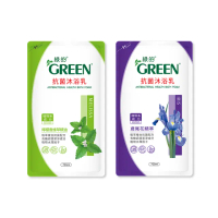 【Green 綠的】抗菌沐浴乳補充包700mlx6入(檸檬香蜂草精油/鳶尾花精萃)