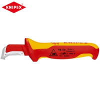 KNIPEX 98 55 Stripping Knives Insulated Electrician Peeling Knife With Guide Shoe