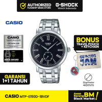 Jam Tangan Casio Pria MTP-E150D-1BVDF Black Dial Analog Rantai Original
