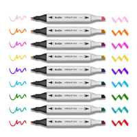 12 Colors Dual Tip Art Marker Pens Fine Liner Markers Watercolor Sketching Writing Painting Pen Brush School Supplies