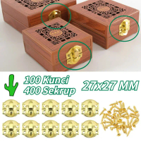 100PCS/SET 2.7CM Kunci Dus Key Hook(Termasuk Sekrup) / Emas Pengait Kotak Box