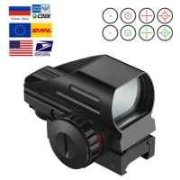 Tactical Reflex Red Green Laser 4 Reticle Holographic Red Dot Scope Airgun Sight Hunting 11mm/20mm Rail Mount AK