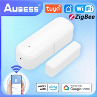 Tuya WiFi/Zigbee Door Window Sensor Garage Door Detector Magnetic Home Security Compatible With Smart Life APP Alexa Google Home