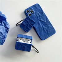 藍色 克萊因藍 皺褶 皺皺造型 耳機套 蘋果 airpods 1/2代 3代 pro  無線耳機 藍芽耳機 保護套