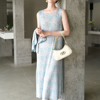 1111 One Size (45-75kg) Summer Pleated High Drape Floral Printing And Dyeing A- Line Dress