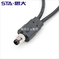 M8防水連接器 3 4 5 6 8芯航空插頭公母轉接頭分線器一分二連接線[領邦五金配件]