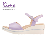 【Kimo】簡約質感山羊皮繫帶涼鞋 女鞋(丁香紫 KBASF167049)