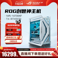 【台灣公司 可開發票】ROG全家桶14代CPU14700KF RTX5070/4060ti白色顯卡臺式DIY水冷異形機箱電腦創世神女生主播ROG白色主機