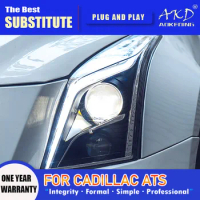 AKD Head Lamp for Cadillac ATS LED Headlight 2014-2018 Headlights ATS-L DRL Turn Signal High Beam Angel Eye Projector