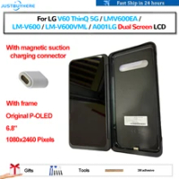 Original P-OLED For LG V60 ThinQ 5G LMV600EA LM-V600 LM-V600VML Pantalla lcd Display Touch Panel Dual Screen Digitizer Assembly