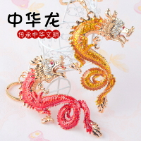 中國風傳統特色工藝品十二生肖鑰匙扣圖騰卡通舞龍舞獅國潮送老外