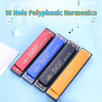 16 Holes 10 Holes Double Tone Metal Tremolo Polyphonic Harmonica Education Enlightenment Musical Instrument Kids Birthday Gift