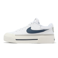 Nike 休閒鞋 Wmns Court Legacy Lift 女鞋 白 藍 厚底 增高 復古 皮革 小白鞋 DM7590-104