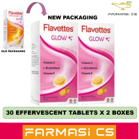 PROMO FLAVETTES EFFERVESCENT GLOW Vitamin C 1000mg + Glutathione + Vitamin E 30s x 2 (TWIN) EXP:02/2