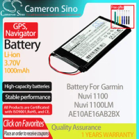 CameronSino Battery for Garmin Nuvi 1100 Nuvi 1100LM fits Garmin AE10AE16AB2BX GPS, Navigator battery 1000mAh 3.70V Li-ion Black