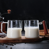 咖啡拉花杯加厚高硼硅玻璃拉花缸咖啡機配套奶泡杯家用咖啡器具