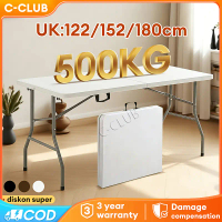 C - Foldable Table Outdoor Table Folding Table Dining Table 6FT/4FT Portable Design 200KG Load Capac