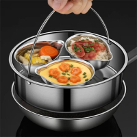 Stainless Steel Steamer Basket Pot Accessories For Instant Cooker With Handle Pressure Cooker Rice Steamer