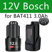 For 12V 3000mAh BAT411 Replacement Battery Bosch 12V Battery for BOSCH BAT412A BAT413A D-70745GOP 2607336013 2607336014 PS20-2