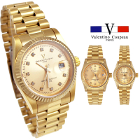 【Valentino Coupeau】經典全金晶鑽不鏽鋼殼帶蠔式男女款手錶(范倫鐵諾 古柏 VCC)