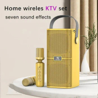 Wireless Bluetooth Home Karaoke Speaker Subwoofer Microphone All-in-one Machine Portable KTV Party Sound System Complete Set Of