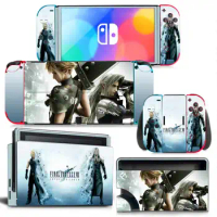 Final Fantasy7 1855 Switch Oled Skin Sticker Decal Cover for Switch Oled Console Dock Joy Con Wrap Full Wrap Skin NS OLED Viny