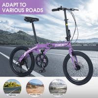 20“ Folding Bike Aluminum frame 8 speed shimano Foldable City Bicycle Drivetrain High Quality MTB Disc brake Bikes