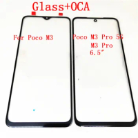 10Pcs/LotFor Xiaomi Poco M3 M2010J19CG /Poco M3 Pro 5G M2103K19PG M2103K19PI Front Touch Screen Glass Outer Lens Replacement+OCA