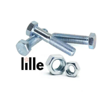 Mur Baut Putih m 24 x 60 mm Hex Bolt Nut Galvanis M24 x 6 cm Baut Kepala Hexagonal Kunci 36 mm