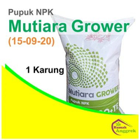 Pupuk Mutiara Grower 15-09-20 50 Kg pupuk seimbang majemuk bunga anggrek aglonema 1 karung hijau