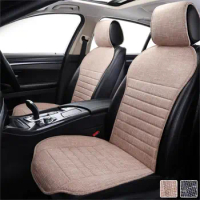 Linen Car Seat Cover Car Interior Flax Cushion Fits Most Car cover seat mat Protect car seat cushion For Truck Suv or Van