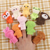 {DLGIFJIE} 10pcs Cartoon Biological Animal Finger Puppet Storytelling Hand Puppet Plush Toys Baby Be